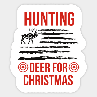 Hunting Deer For Christmas Sticker